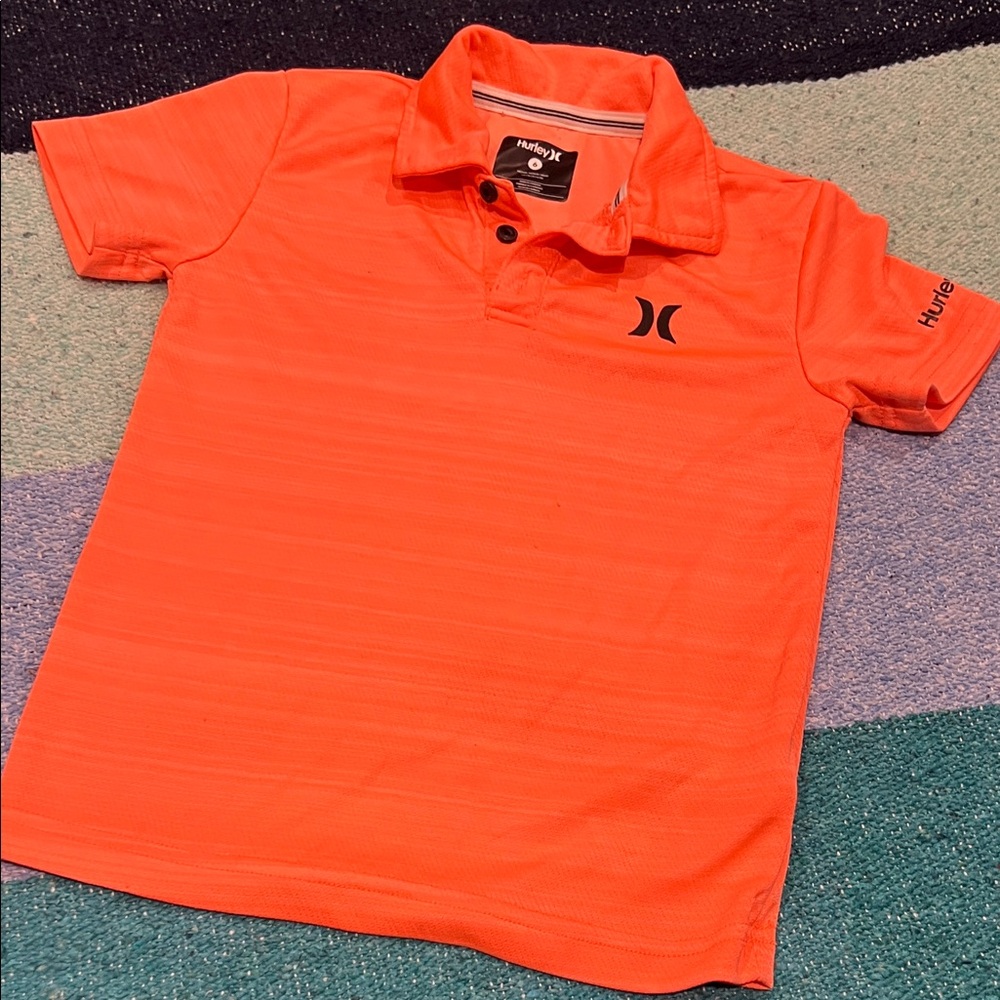 Hurley Kids Orange Polo Shirt with Logo